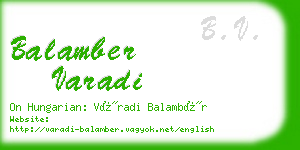 balamber varadi business card